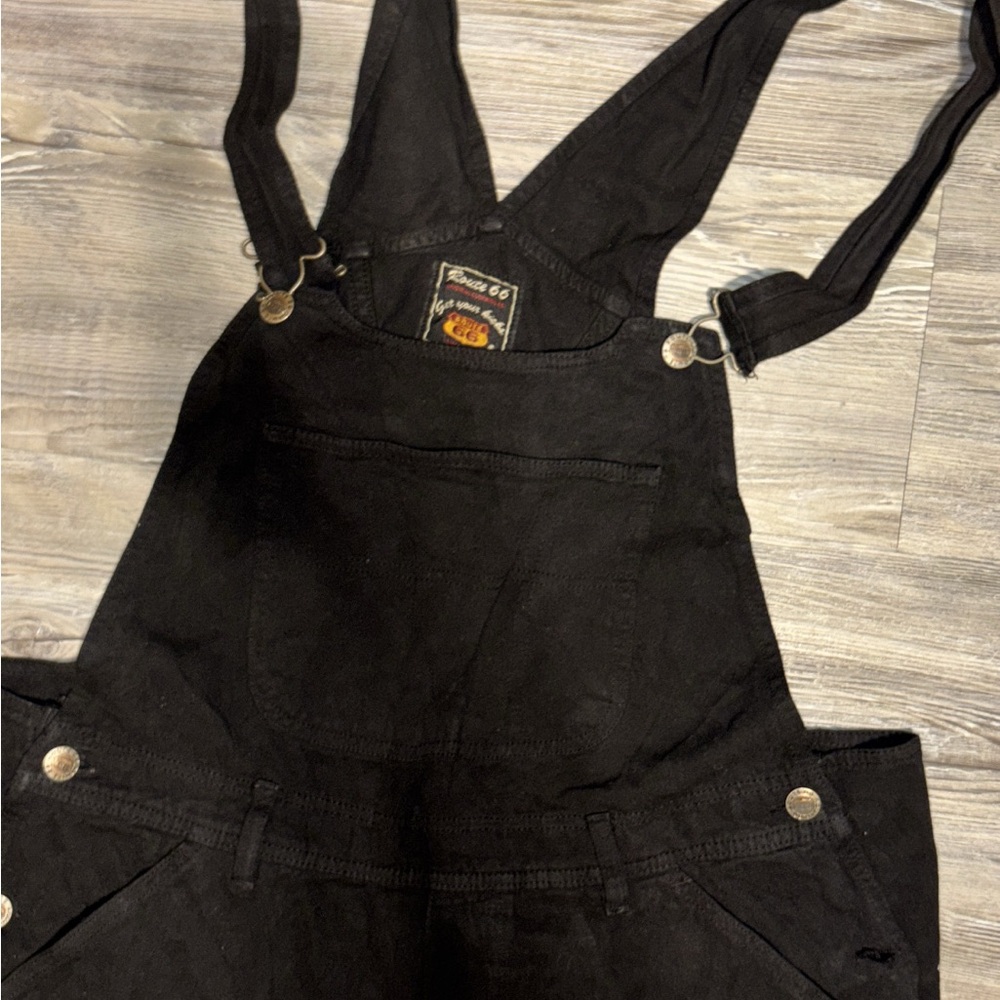 Black Denim Overalls Route 66